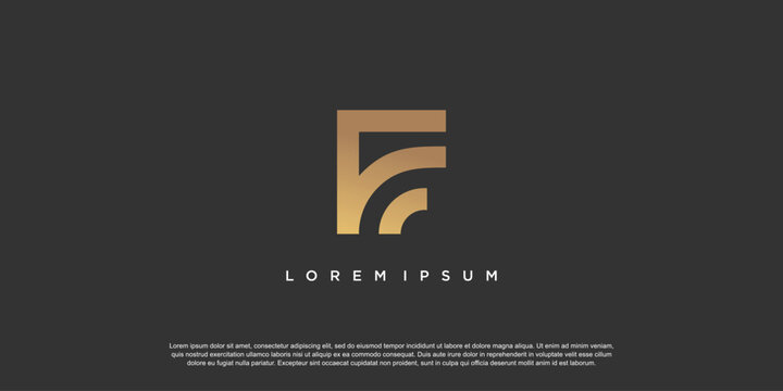 Letter F logo design template with simple and unique