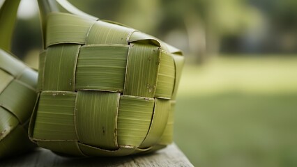 Ketupat, traditional woven rice packet for Ramadan and Eid Mubarak season.