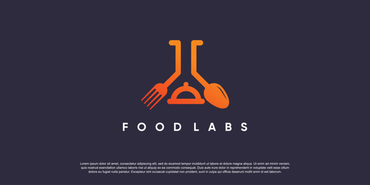 Food labs logo design template with unique concept idea