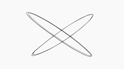 Simple vector illustration of abstract intersecting loop forming infinity symbol, drawn with thin black lines. Minimal design suitable for logo, branding or modern packaging with copy space