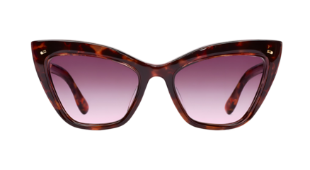 Stylish, tortoiseshell-patterned cat-eye sunglasses with gradient pink lenses