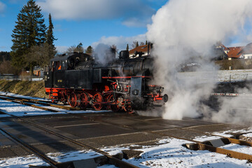 Dampflokomotive in Gammertingen, Landkreis Sigmaringen