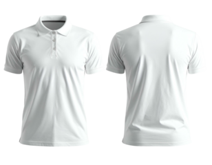 A crisp, plain white short-sleeved collared shirt, front and back