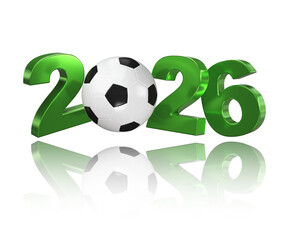 Football 2026 Design on a White Background