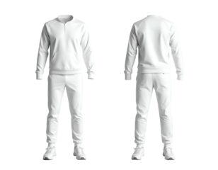 White full tracksuit from front and back