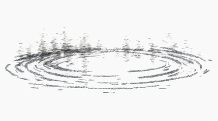 Simple vector illustration of water ripple effect, with sketchy concentric circles. Minimal, calming design suitable for wellness branding, spa packaging or meditation materials with copy space