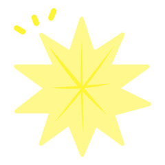 Obraz premium Yellow Sparkle Starburst – Flat Light Burst Vector Illustration