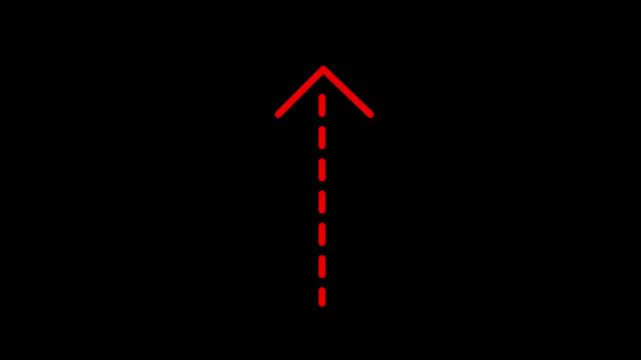Line art up arrow animation on background. Line dot arrow animation.