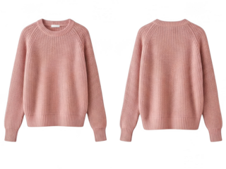 Pink knitted sweater isolated on transparent background