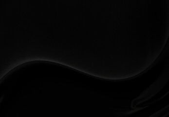 Black gray satin dark fabric texture luxurious shiny that is abstract silk cloth background with patterns soft waves blur beautiful.