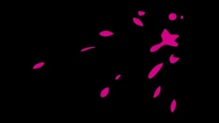 Pale pink abstract shapes floating in black space - Powered by Adobe