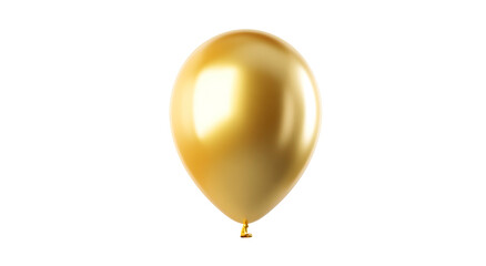 A shiny, golden balloon floats against a stark black background