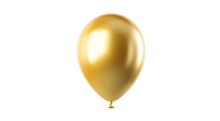 A shiny, golden balloon floats against a stark black background