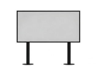Modern white tv screen on transparent background