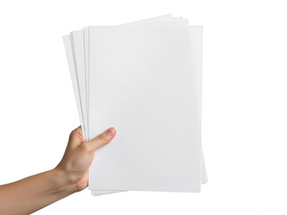 Stack of paper sheets isolated on transparent background