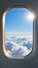 Obraz premium Generative AI Scenic View of Sky and Clouds from Airplane Window