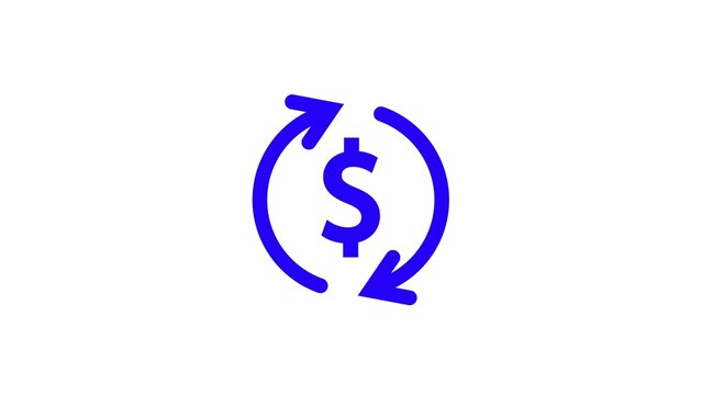 Dollar sign with circular arrows indicating exchange or recurring transaction