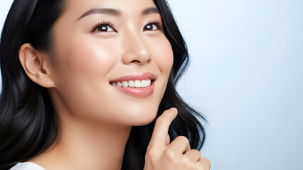 Beautiful Asian Woman with Healthy Skin and a Radiant Smile.