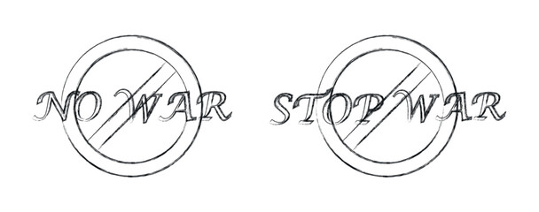 hand drawn font. stop war text vector design. no war lettering with brush style graphic png and vector illustration on transparent background.
