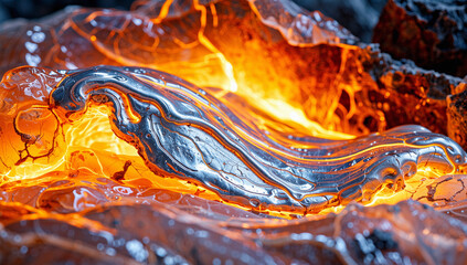 Molten Metal Pouring in Industrial Foundry