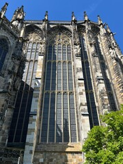 Tall glass windows on a church