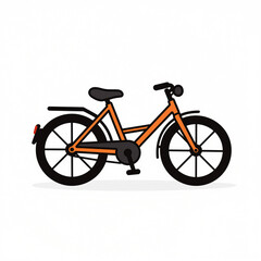 Fototapeta premium Cute Minimal Style Bicycle Illustration with Bold Outlines and Flat Colors