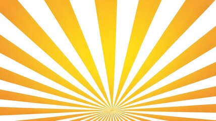 Bright sunburst graphic with yellow and orange radial rays emanating from the bottom against a clean white background creating an energetic and vibrant design