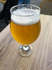 A beer in a glass