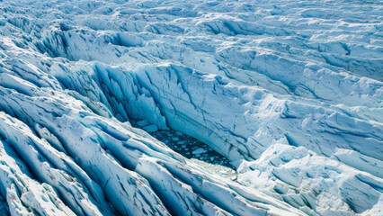 Expansive Blue Glacier Ice Field Texture.
