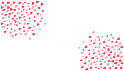 Red and pink hearts on a white background for valentines day or love romance.  Resizable and Editable, EPS 10.	