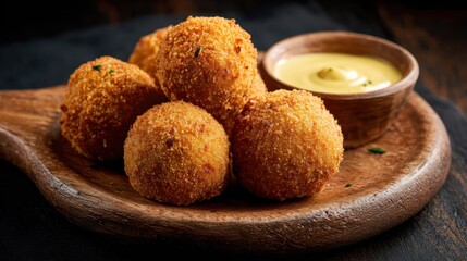 Delicious Arancini Balls with Dipping Sauce