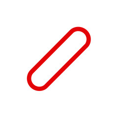 Obraz premium Simple, red, diagonally-oriented, rounded rectangle on a stark black background