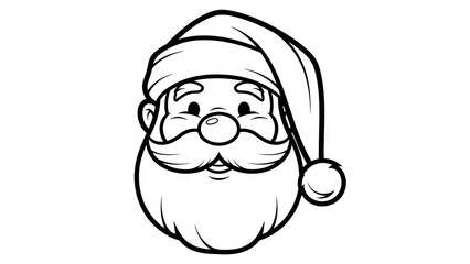 Obraz premium Cartoon santa claus face vector illustration isolated on white background