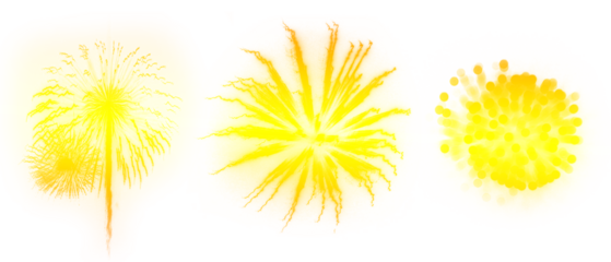 Vibrant light effect background with yellow fireworks display