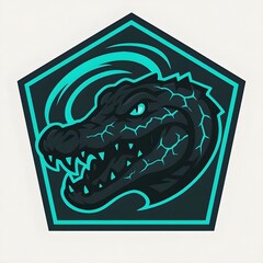 Black Caiman Abyss Drag Esports Mascot Logo Vector