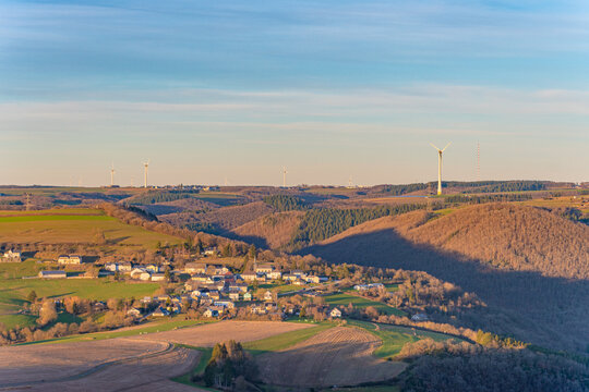 Panoramic View Of Luxembourg Countryside Near Bourscheid