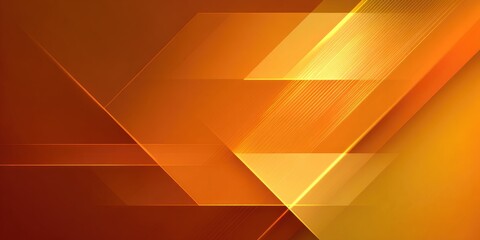 Abstract geometric artwork featuring orange and yellow layered shapes with light flares