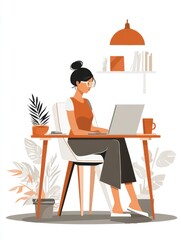 Remote and Hybrid Work Illustration for Labor Day