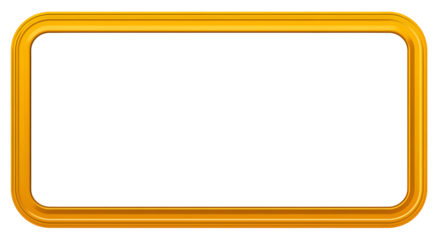 A rectangular, golden-edged frame with rounded corners, encompassing a black space