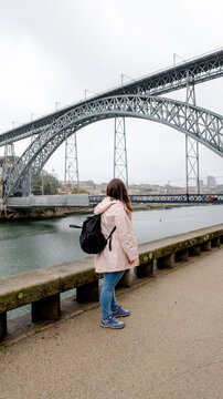 Iconic bridge view over the Douro River in Porto