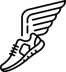 Winged Running Shoe Icon