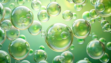 Abstract Green Bubbles Background