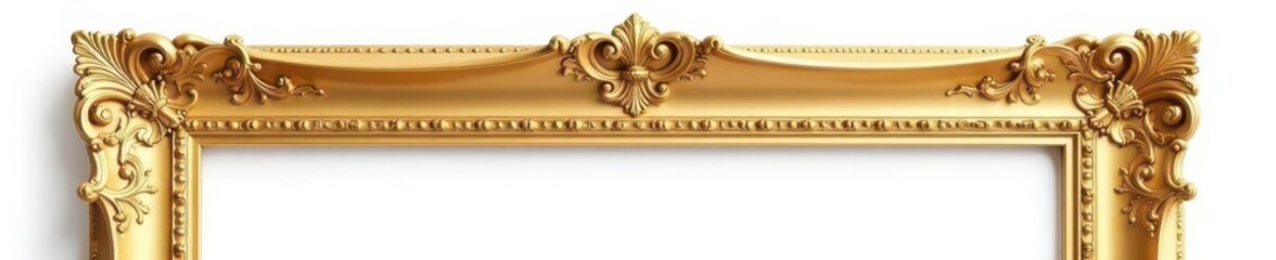 Elegant ornate gold picture frame isolated on white , design, vintage