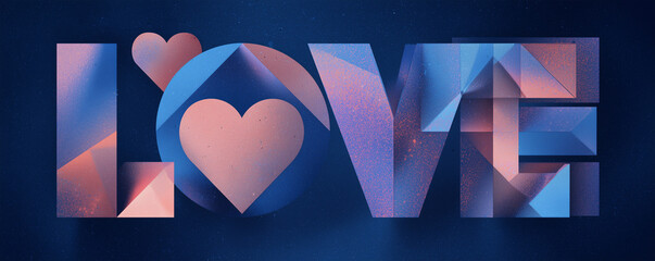 Creative abstract geometric hearts design promoting love and connection for memorable Valentine celebrations and relationships