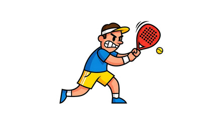 Enraged Tennis Player Wielding Racquet with Fierce Determination