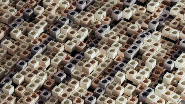 Luxury gold abstract sphere background with geometric shapes in motion