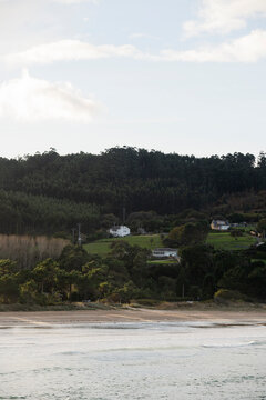 Coastal landscape at Viveiro Ria in Lugo, Spain