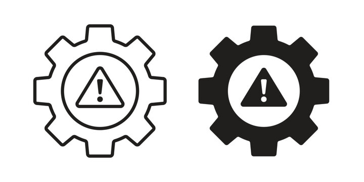 Technical warning icon flat simple icon. Liner version - stock vector.