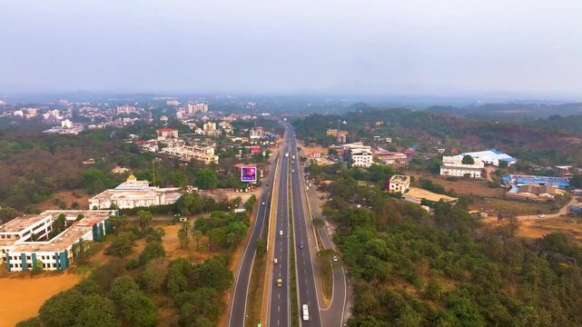 aerial view of Mumbai City Highway with Modern Buildings