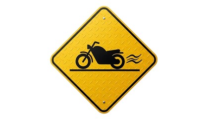 Caution motorcycle traffic ahead road sign warning symbol